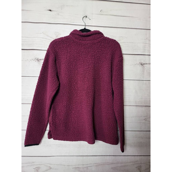 Victorias Secret Pink Womens Fleece Jacket Purple 1/4 Zip Sherpa Embroidered S - Picture 2 of 5